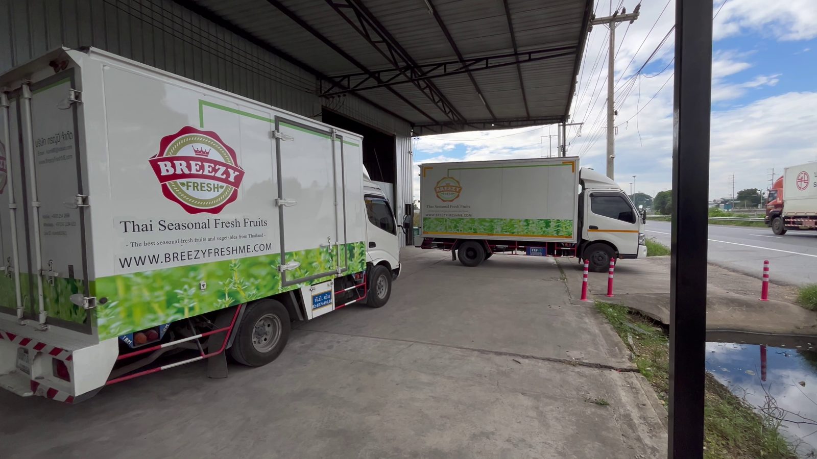 Refrigerated truck loading at the facility